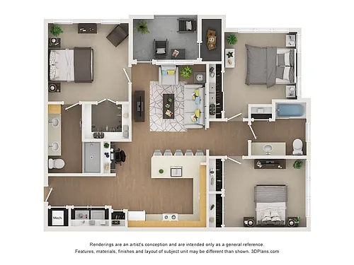 Floor plan 3 Bed 2 Bath