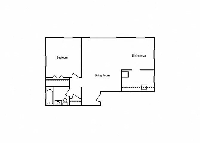 Floor plan 1 Bedroom 1 Bath Floor Plan