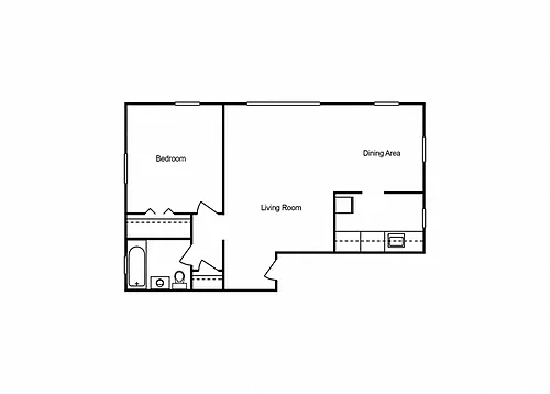 Floor plan 1 Bedroom 1 Bath Floor Plan