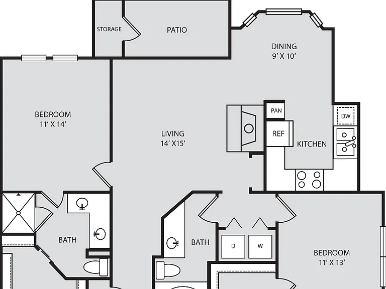 Parc At Wall Street - B3 - 2 Beds - 2 Baths - 1119 Sq. ft.