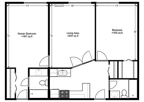 Floor plan 2BD- Deluxe
