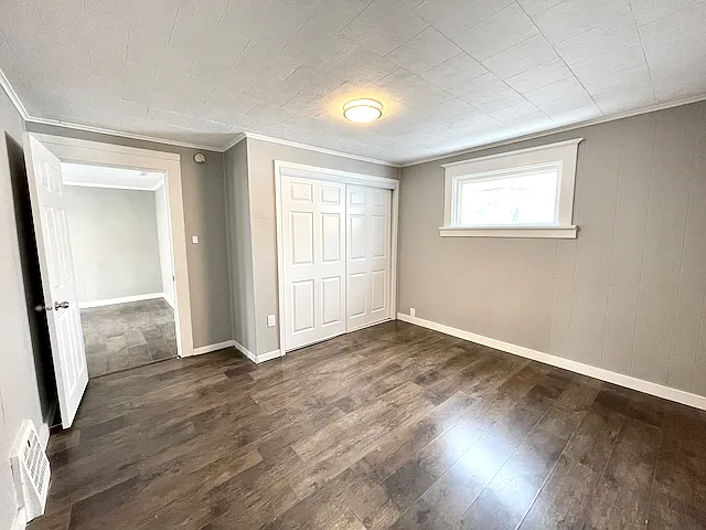 Large bedroom with big closet.