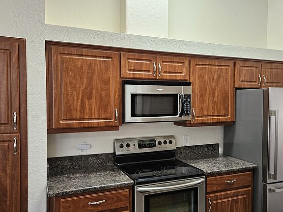 Kitchen with stainless steel appliances