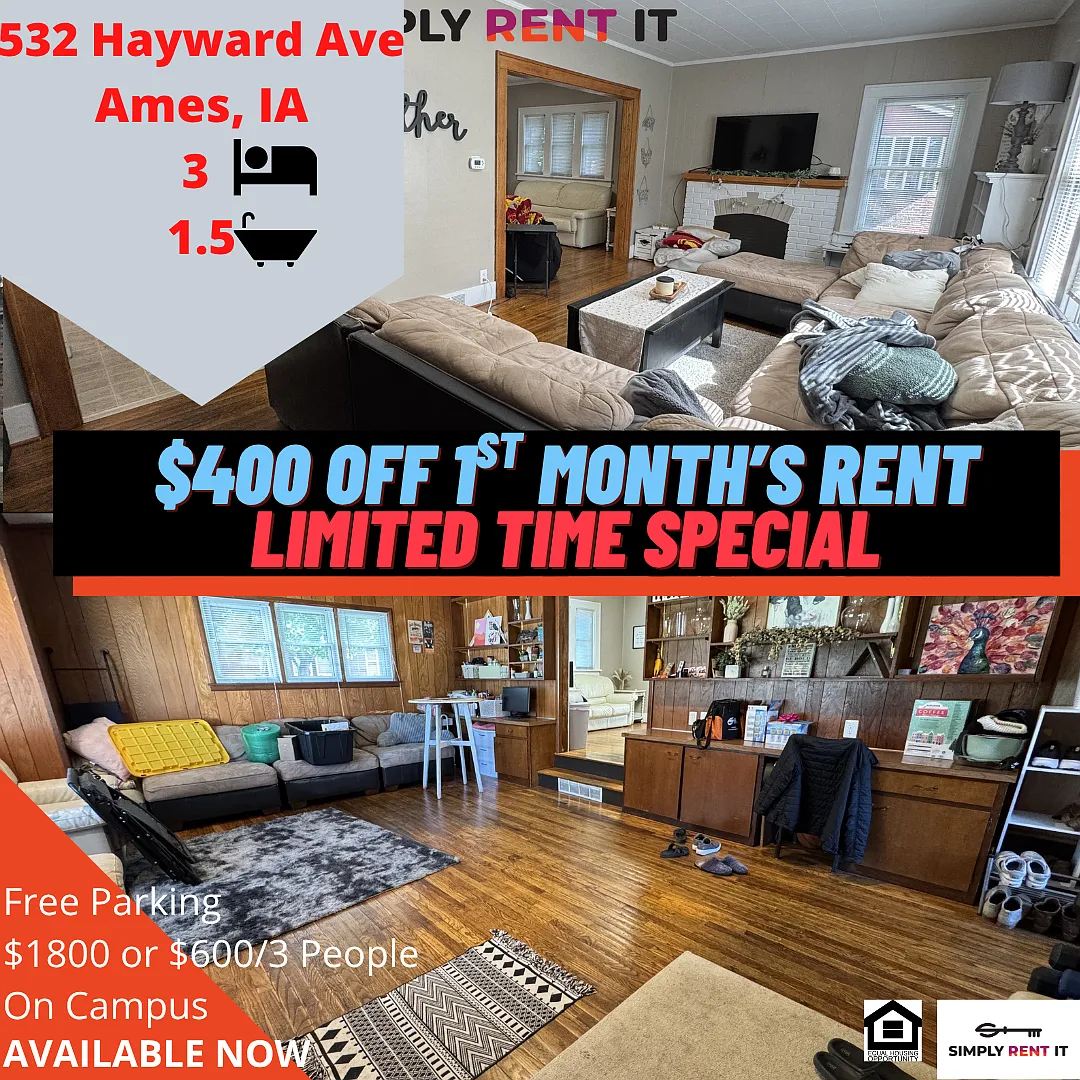 Large 3 Bedroom | On Campus | Free parking | Signing Bonus! — Photo 1