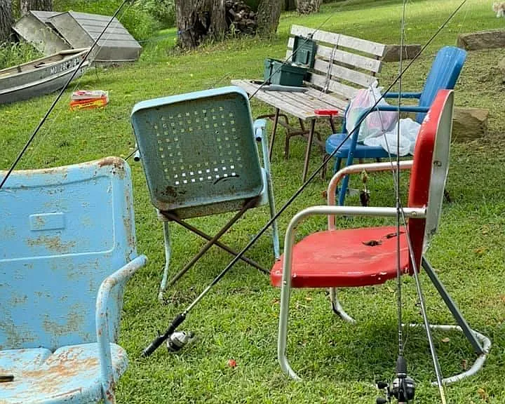 Lots of seating down at the pond