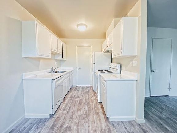 Kitchen with brand new flooring and countertops, spacious pantry and cabinet storage. (#20)