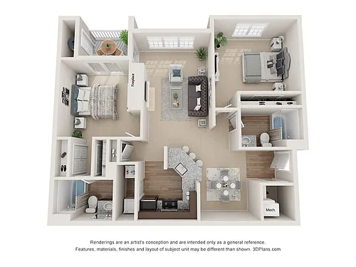 Floor plan 2X2 KENDRICK