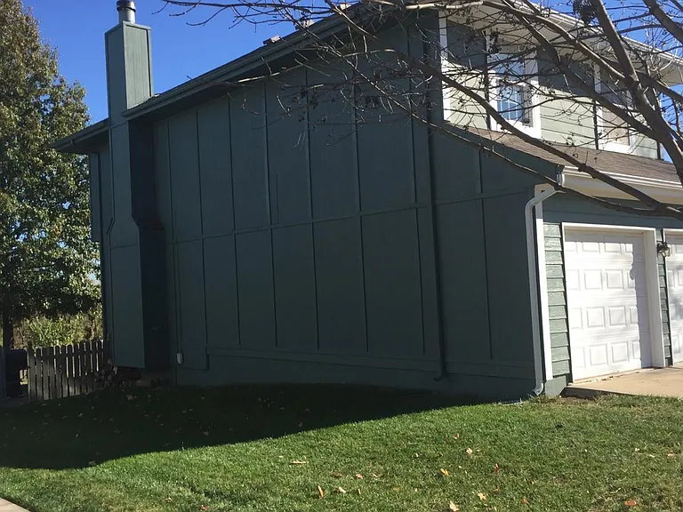 North side and part of front garage