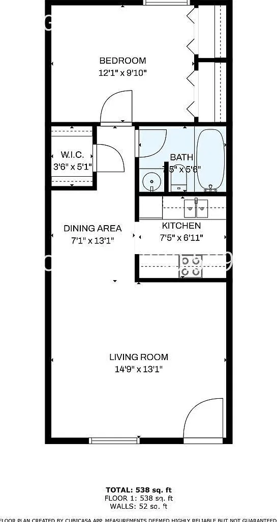1 bed, 1.0 bath, 600 sqft, $800 — Photo 3