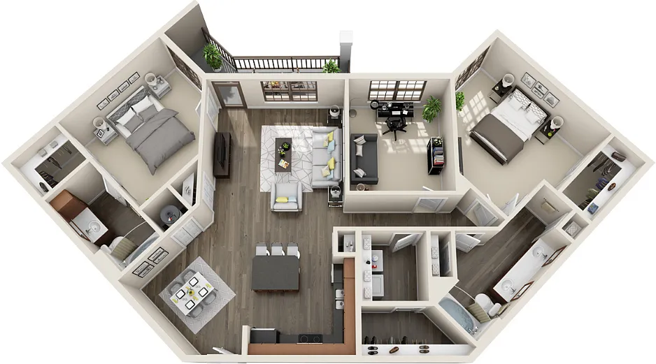 Floor plan The Forsythe with a study/office