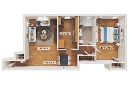 Floor plan 1 Bedroom III