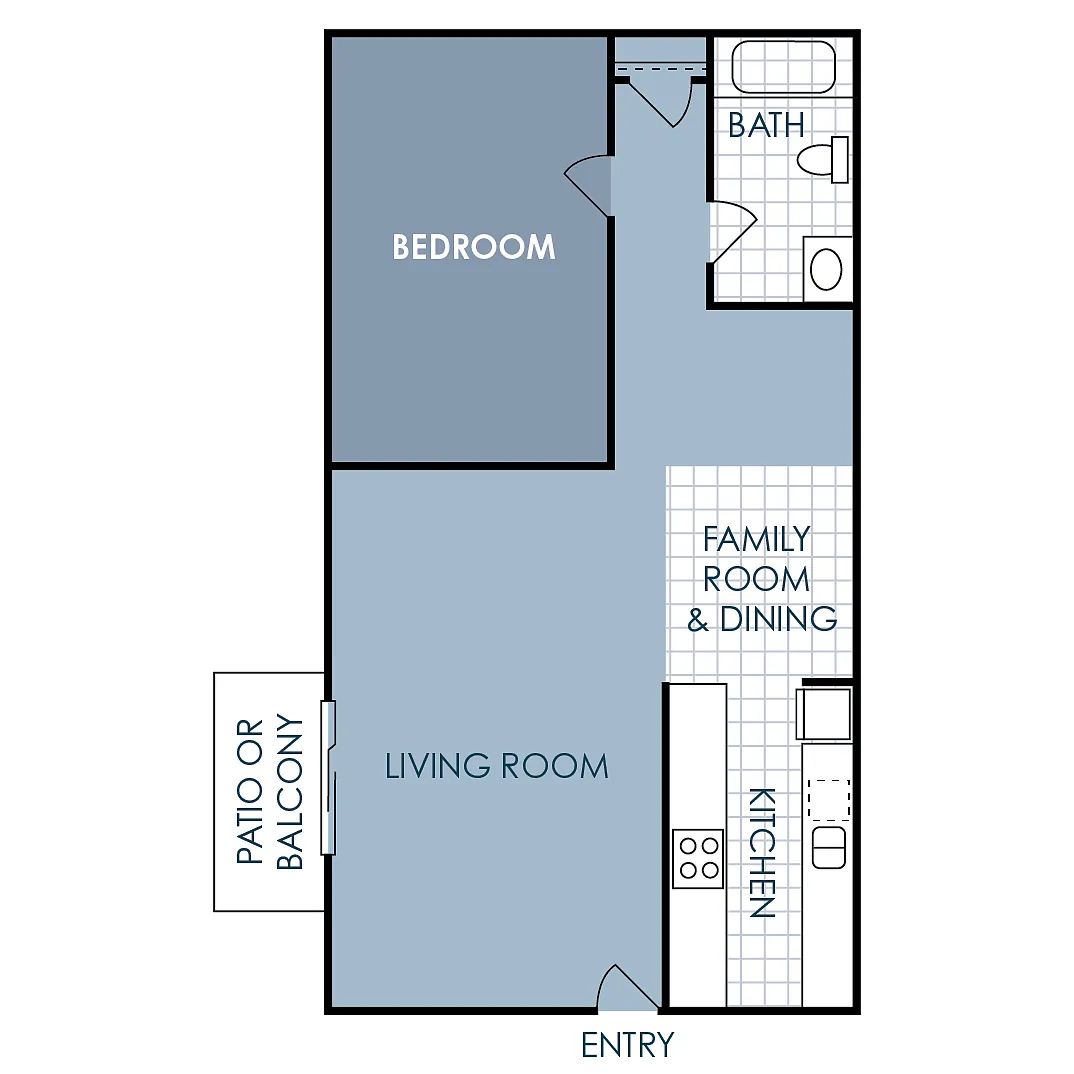 Floor plan 1 Bedroom 1 Bathroom