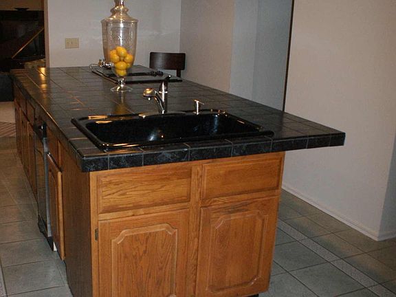 Island with tons of cabinets