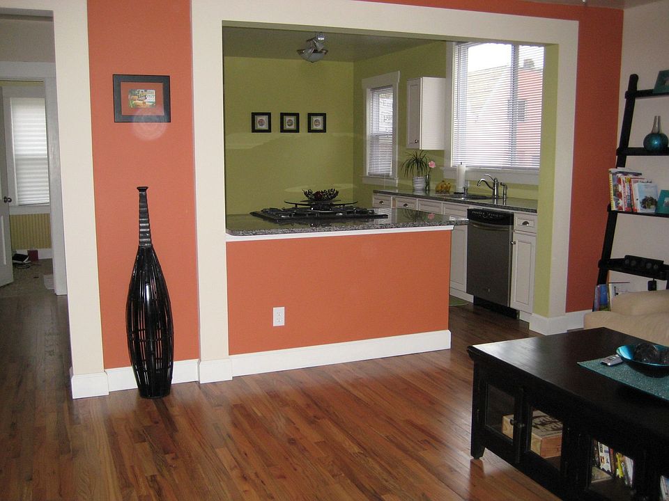 Living area to kitchen view