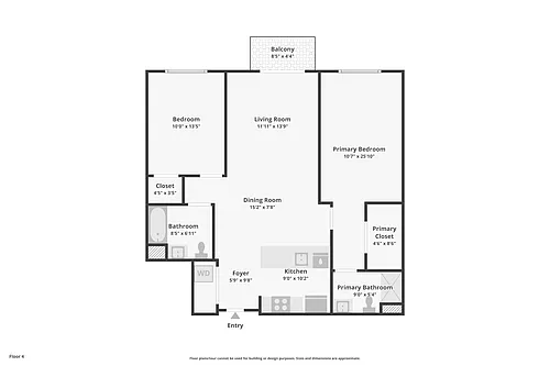 Floor plan 2 beds 2 baths