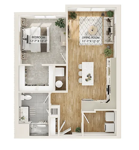 Floor plan 1 Bed/1 Bath-A2