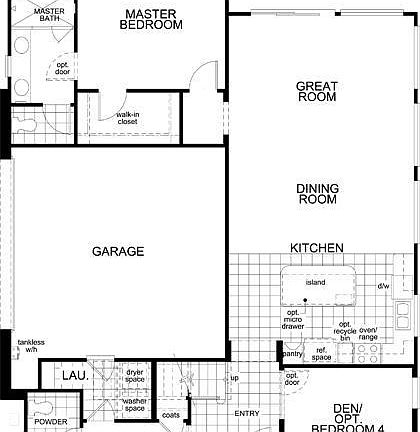 1st floor layout w main floor master suite