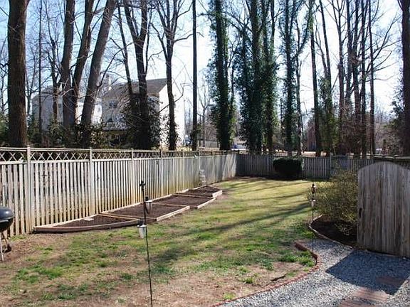 Large fenced backyard