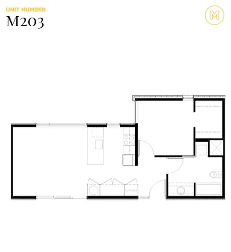 Floor plan 1 Bedroom - Modern (an-11-m)