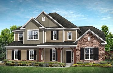 Redwood P Exterior will have front entry garage