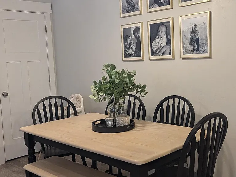 closet and dining area
