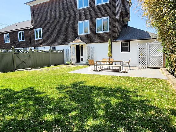 fenced yard and patio
