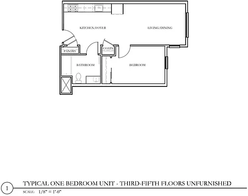 Floor plan 1bed1ba 563 sqft