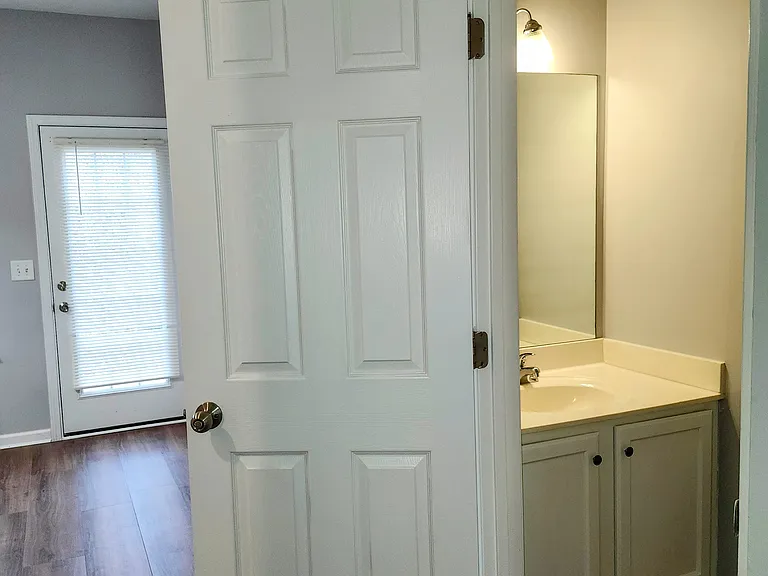 Half bathroom off living room
