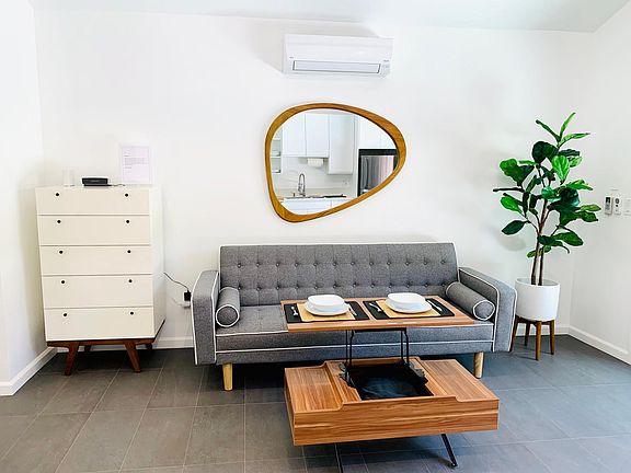 Sofa Bed, Dresser Drawers, Coffee Table Lift Top for office or Eating. A/C Heat Unit