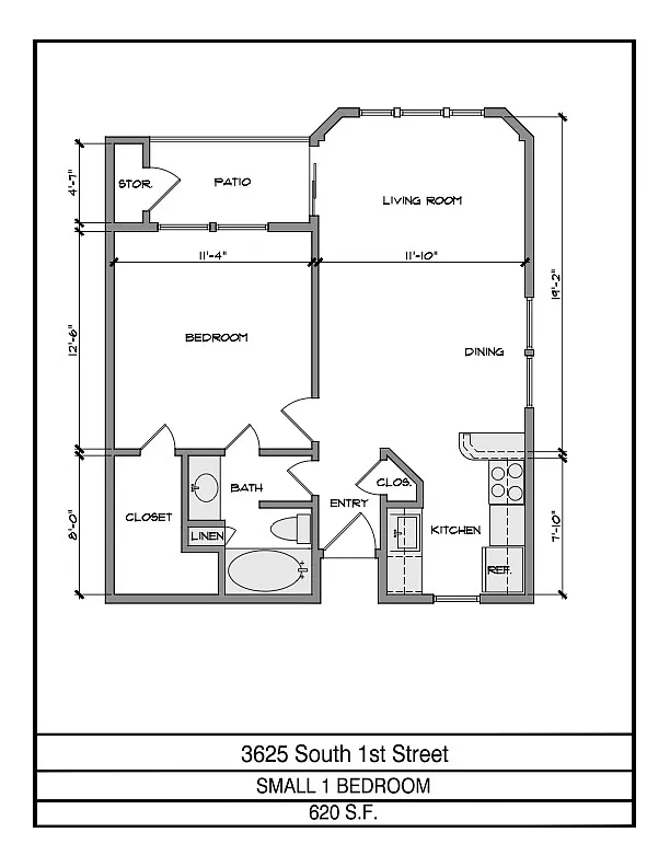 Floor plan 1 Bedroom A