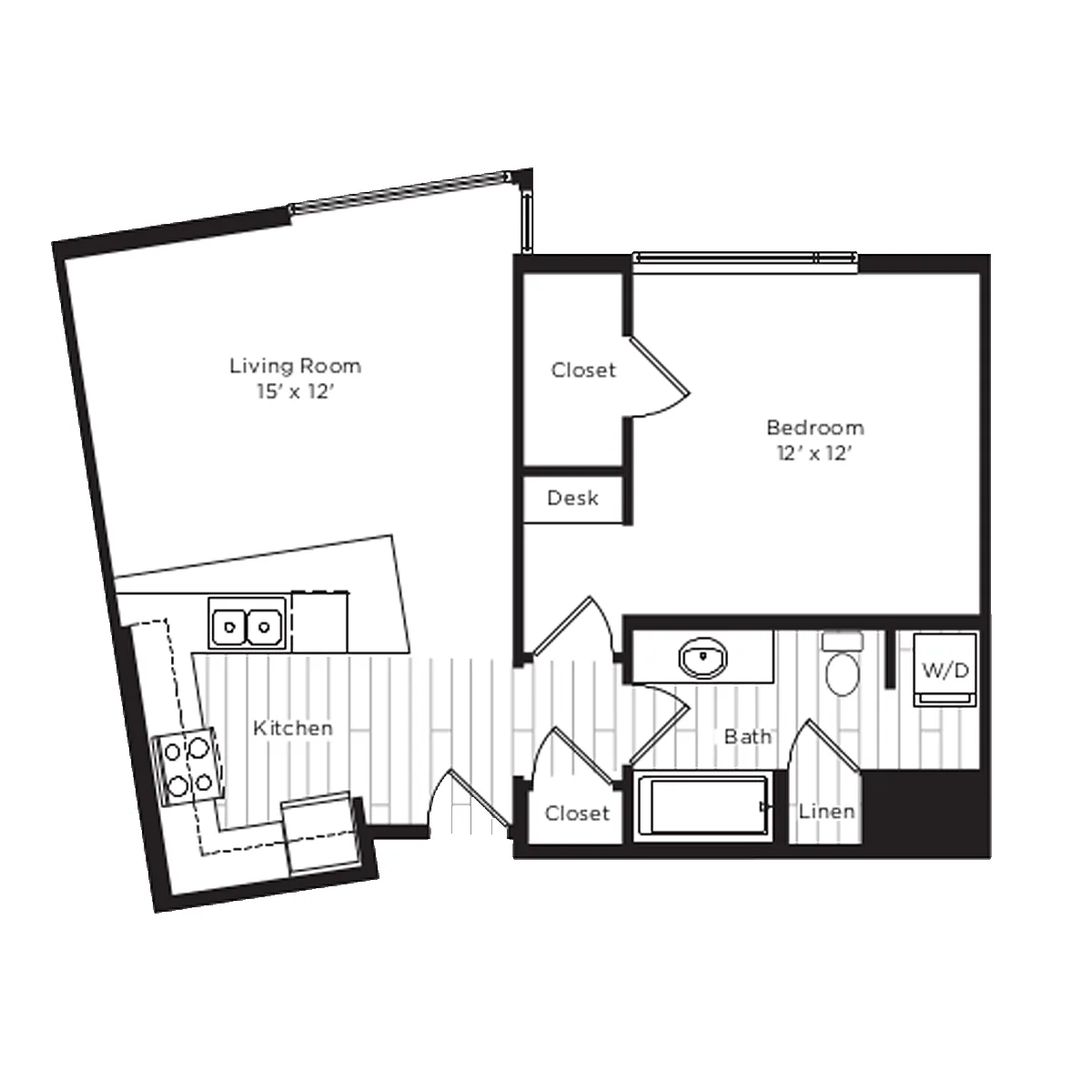 Floor plan Crescent Flats - 1A
