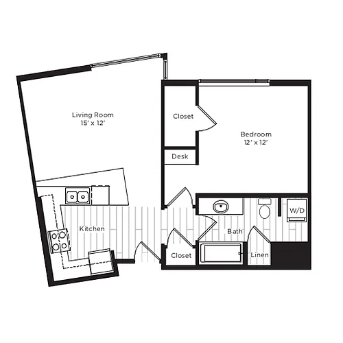 Floor plan Crescent Flats - 1A