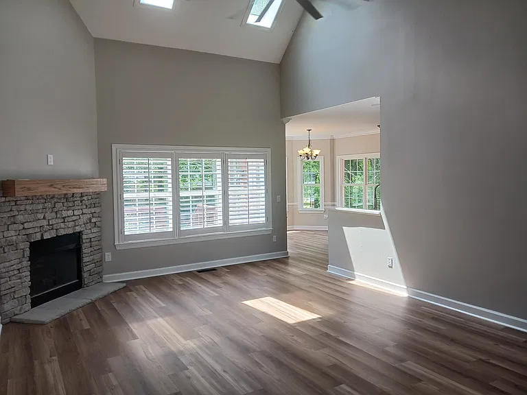 Entry leads into large and bright living area
