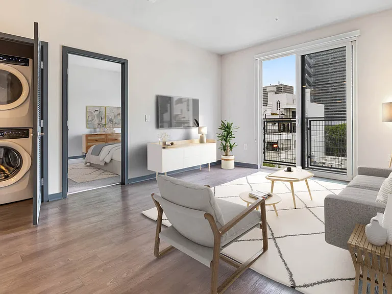 Living Room with Balcony and Hard Surface Flooring