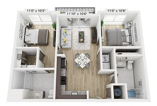 Floor plan Two Bedroom - A