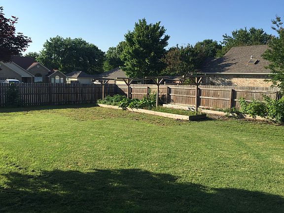 Garden beds in backyard