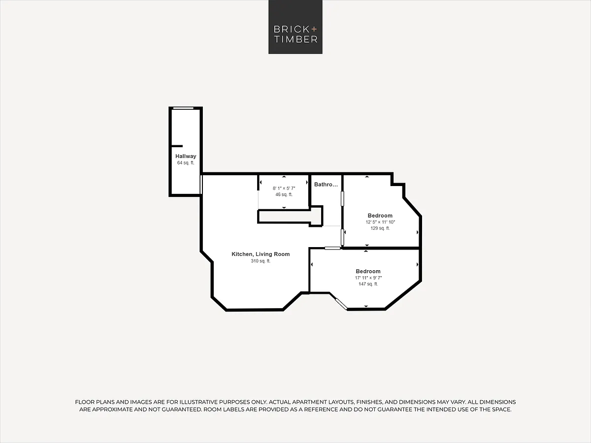 Floor plan 2 Bed 1 Bath