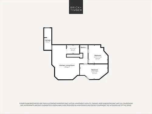 Floor plan 2 Bed 1 Bath