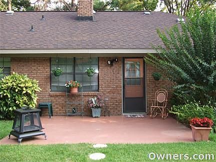 Scored & stained patio
