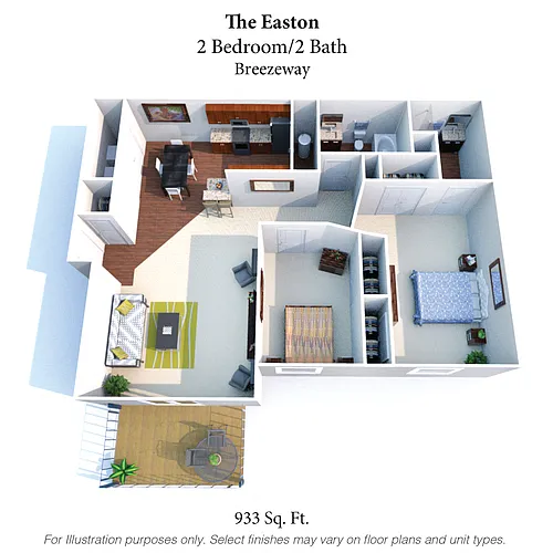 Floor plan The Easton: 2 Bed, 2 Bath