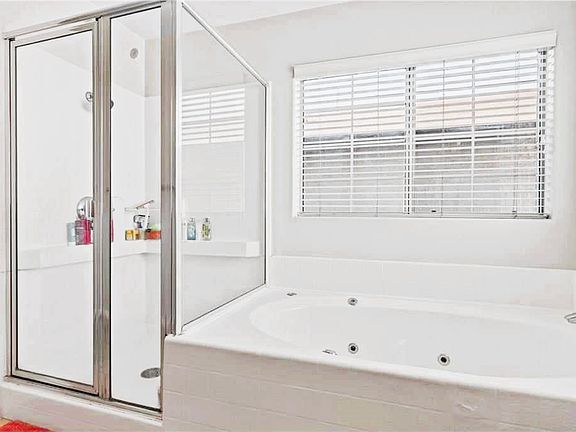 Master bedroom shower, and bathtub