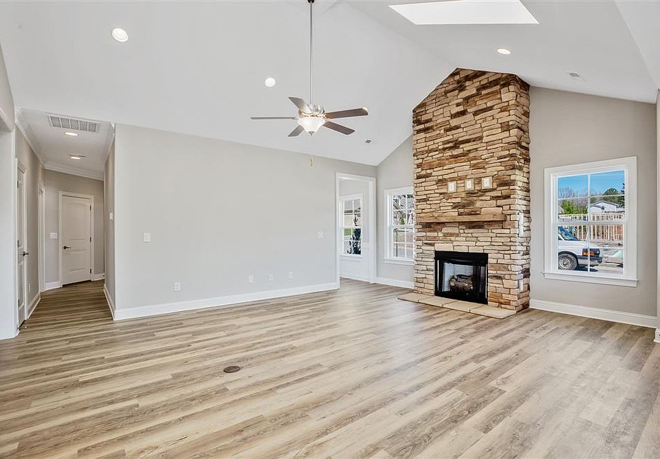 Family room with skylights