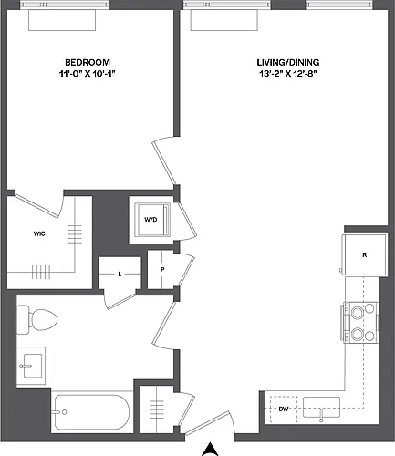 Floor plan 1 Bed/1 Bath-1A-4.4