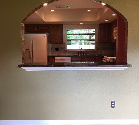 living room into the kitchen