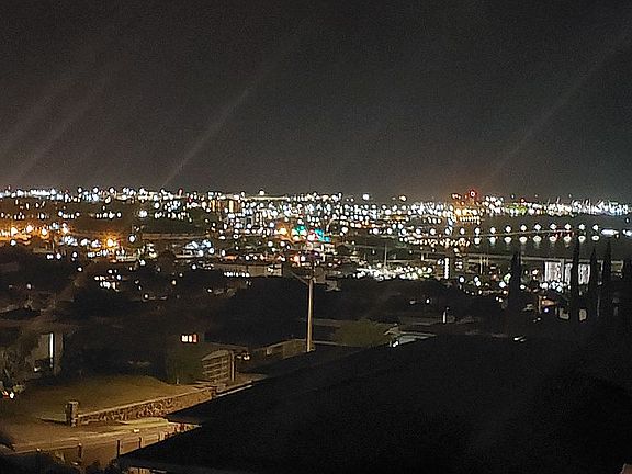 City night lights from patio