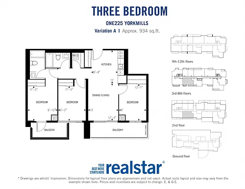 Floor plan 3 Bed 2 Bath A