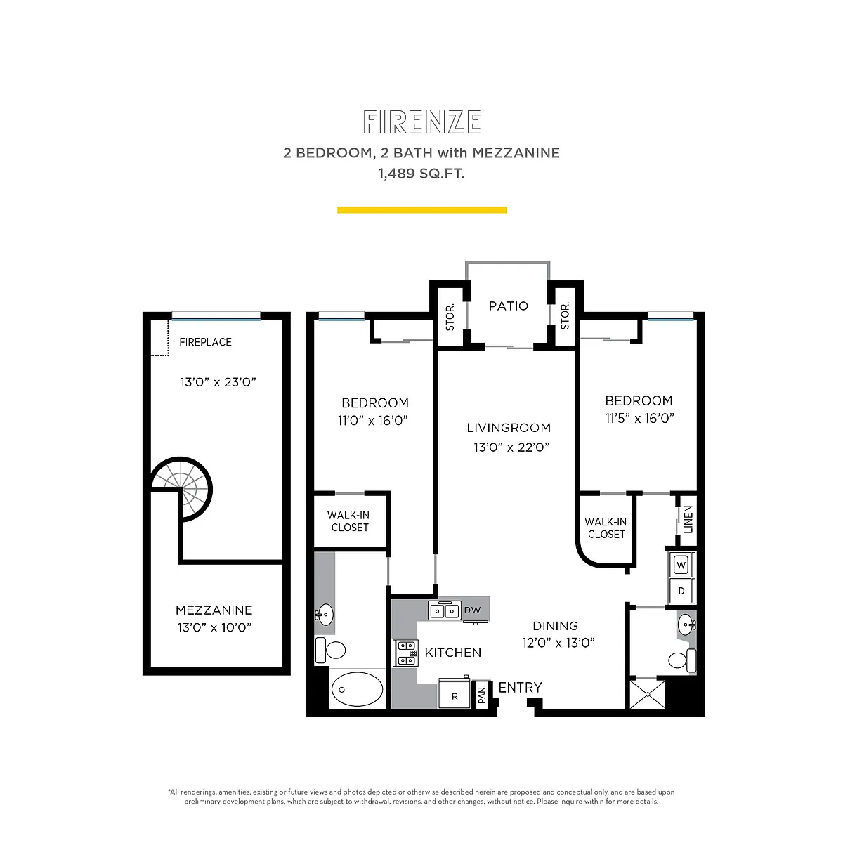 Floor plan Firenze with Mezzanine
