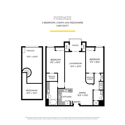 Floor plan Firenze with Mezzanine