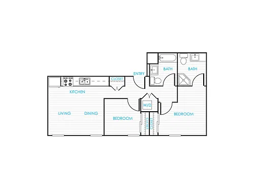 Floor plan 2 Bedroom 22A