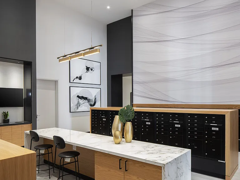 A modern mail and package center designed for everyday ease